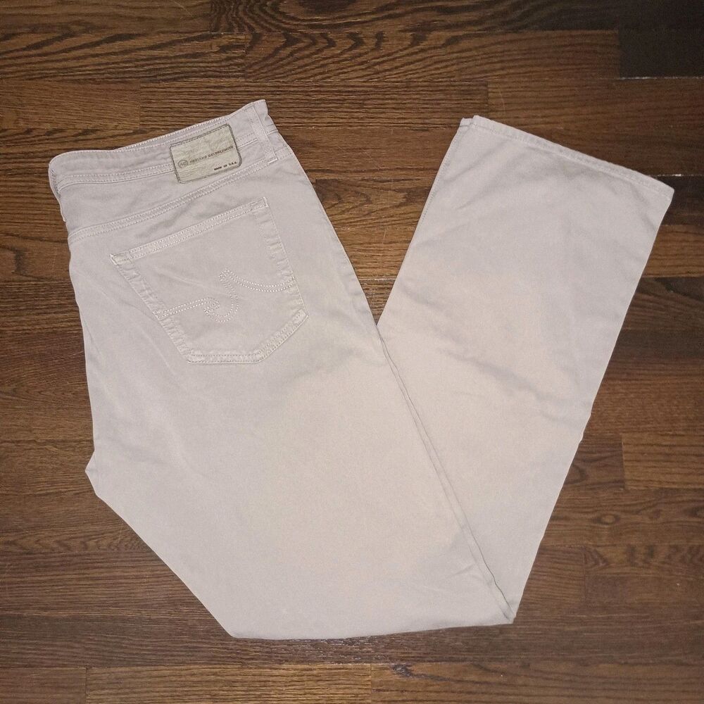 Adriano Goldschmied Protege Pants Mens 38x34 Beige Tan Straight Leg Made In USA